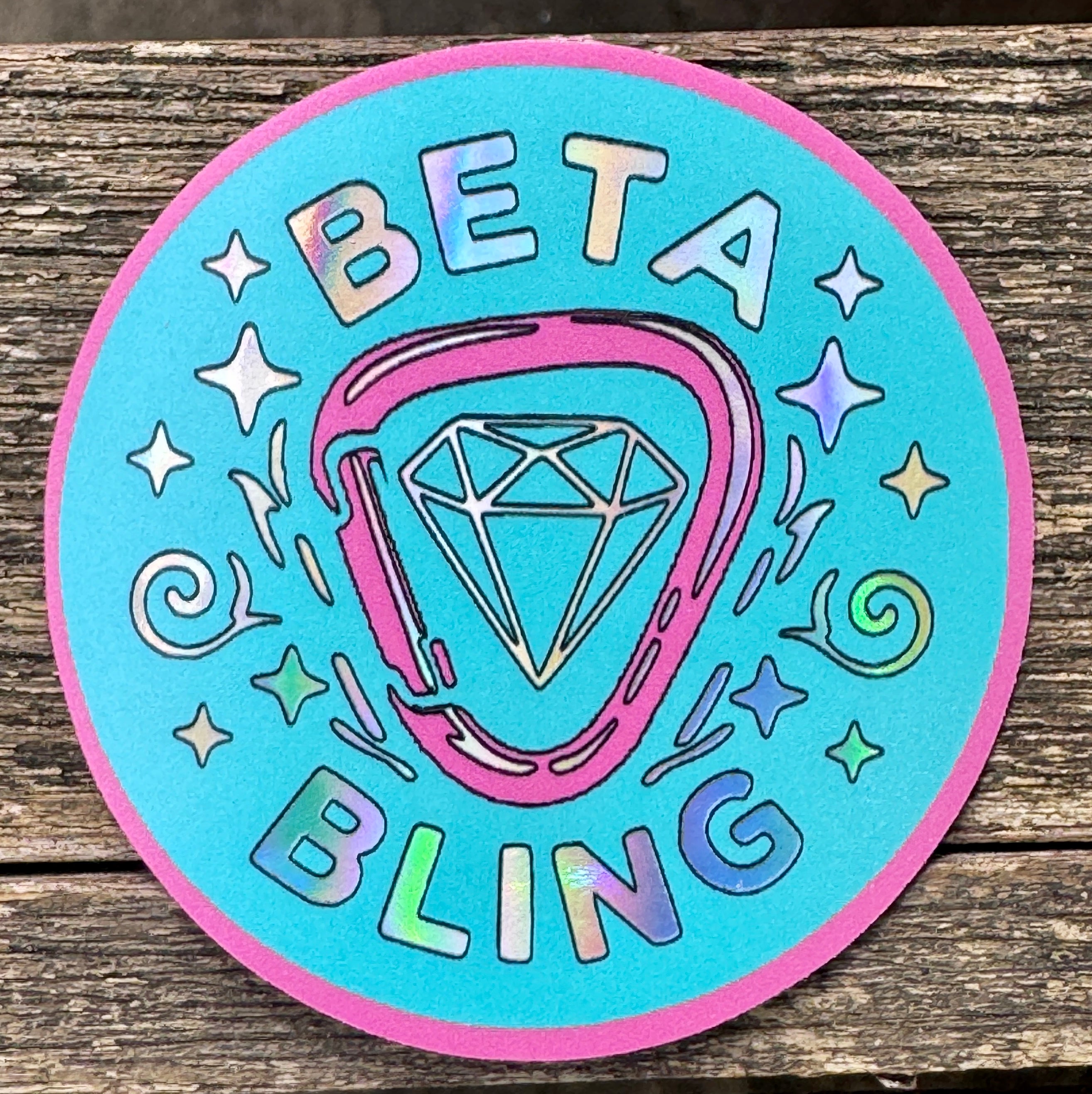 Beta Bling Logo Holographic Sticker