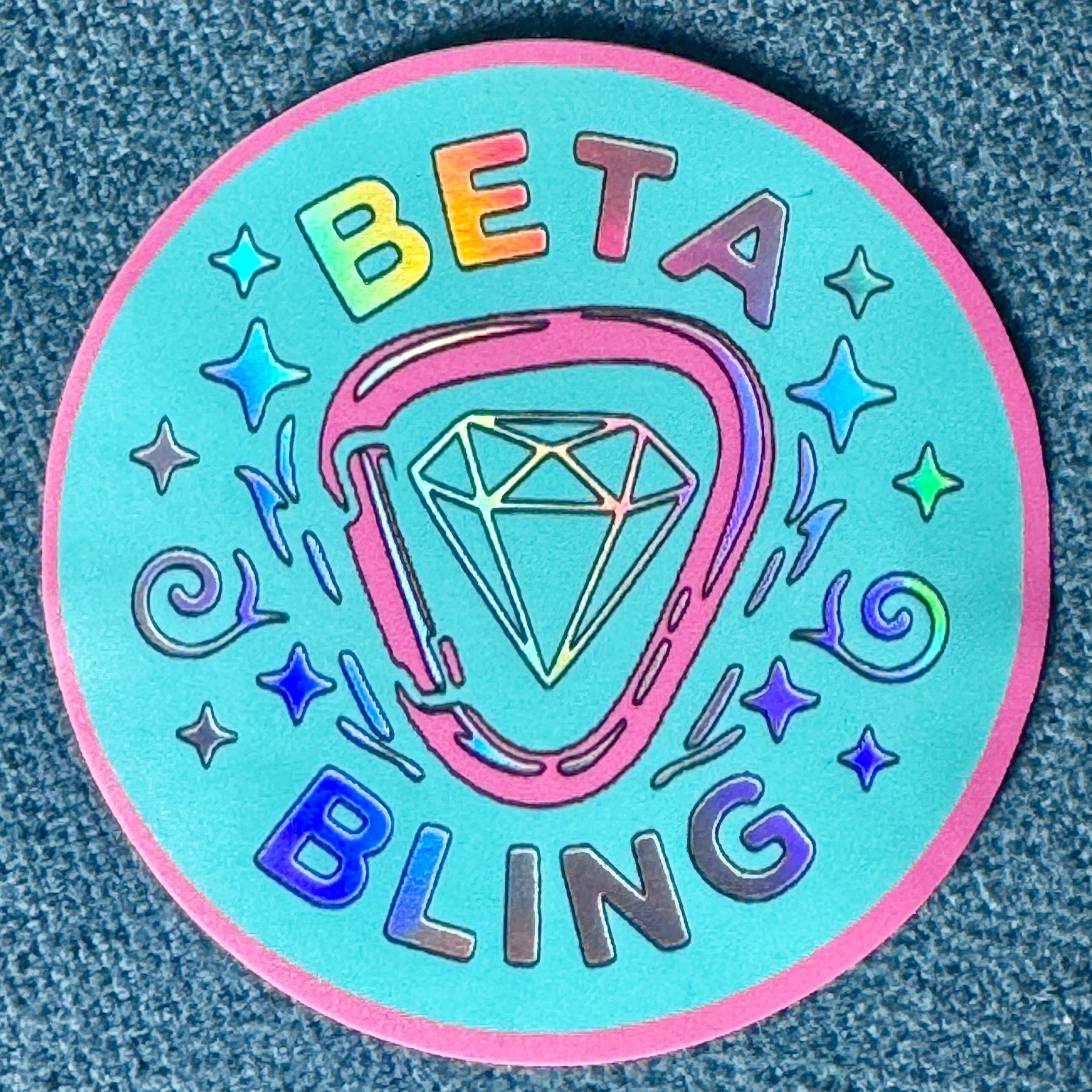 Beta Bling Logo Holographic Sticker