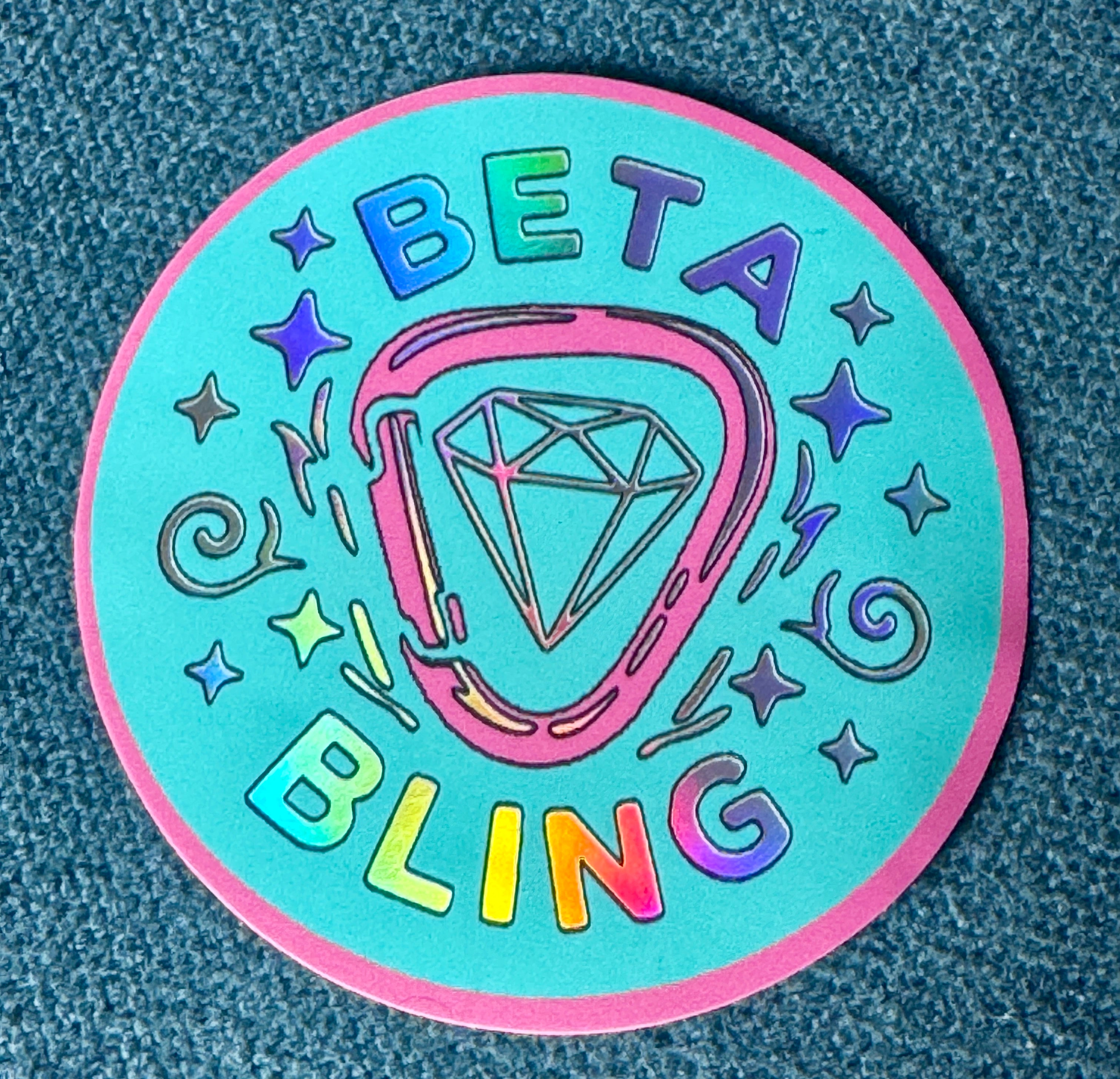 Beta Bling Logo Holographic Sticker