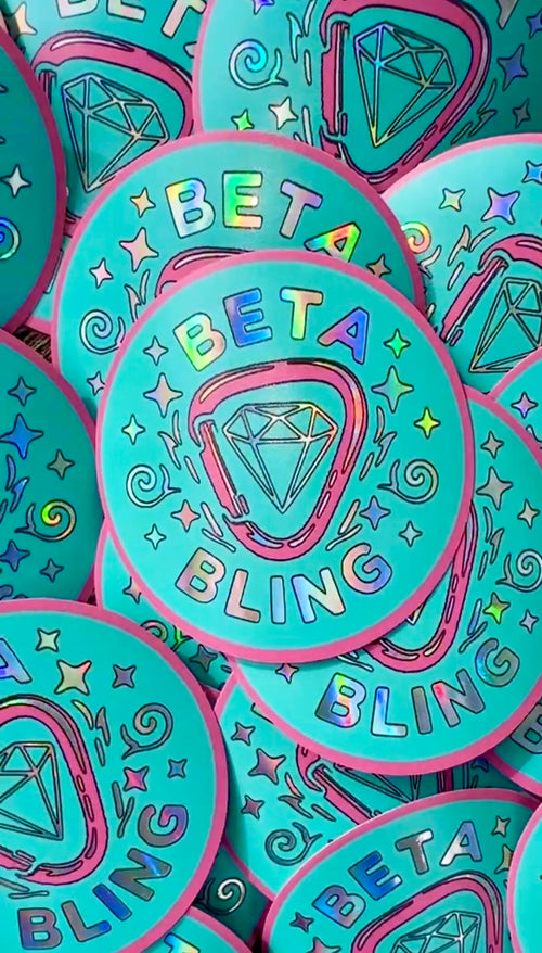 Beta Bling Logo Holographic Sticker
