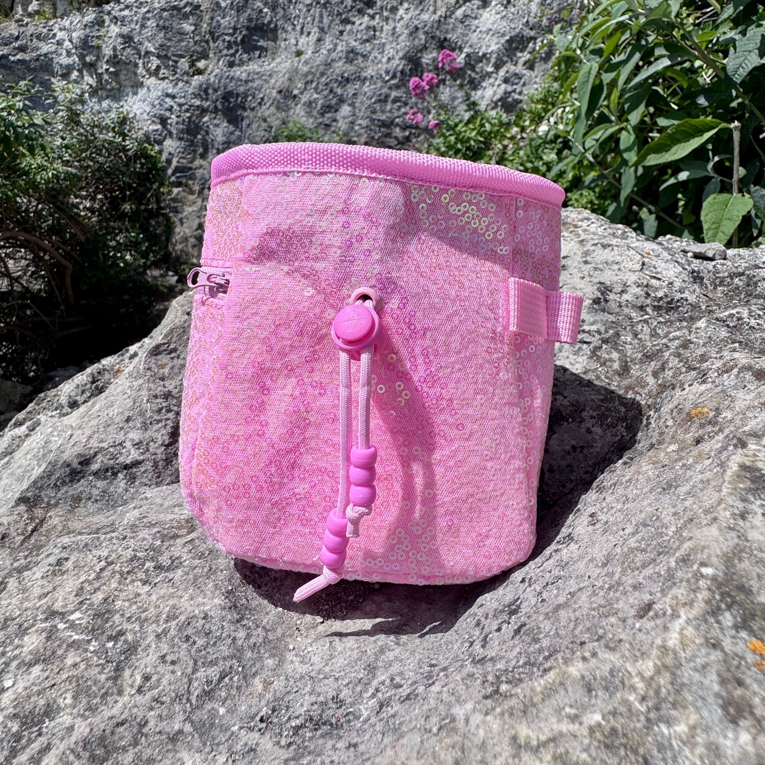 Sequin Chalk Bag in Cherry Blossom