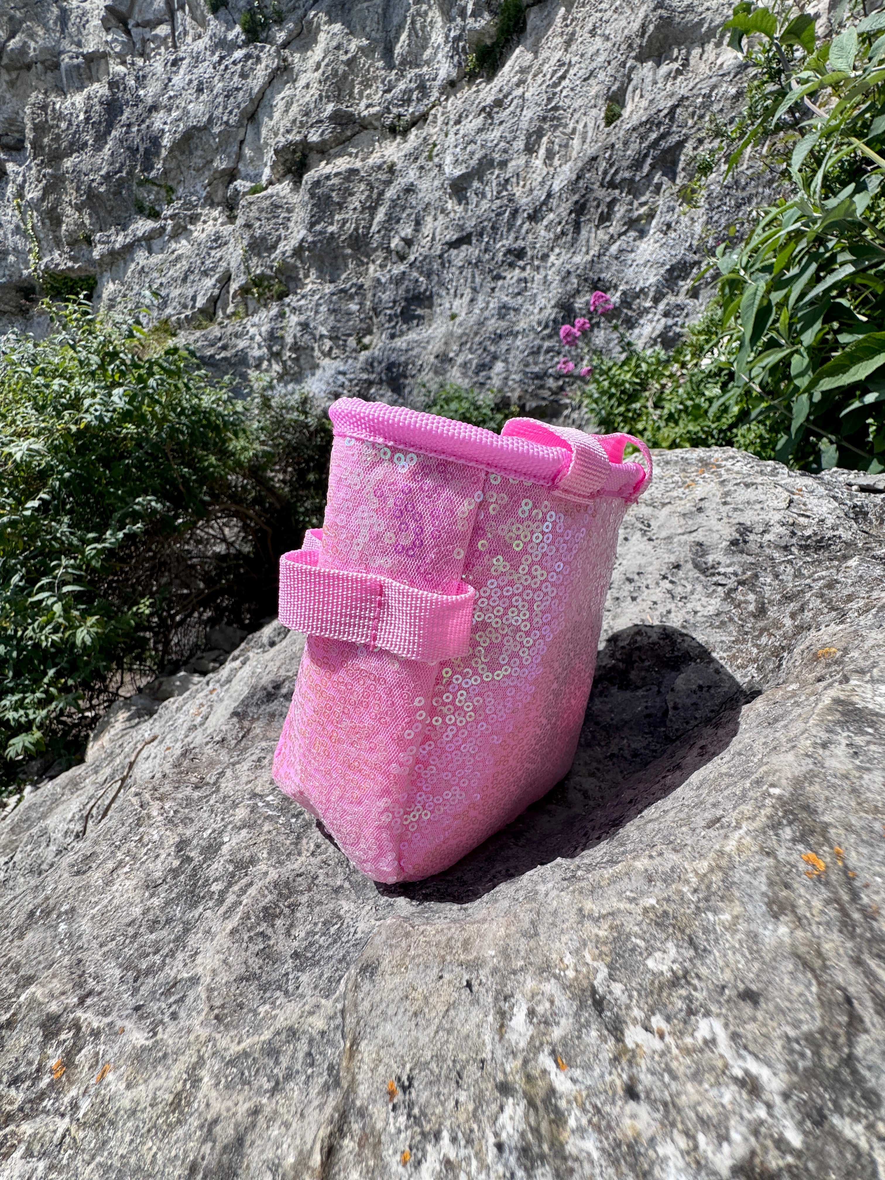 Sequin Chalk Bag in Cherry Blossom