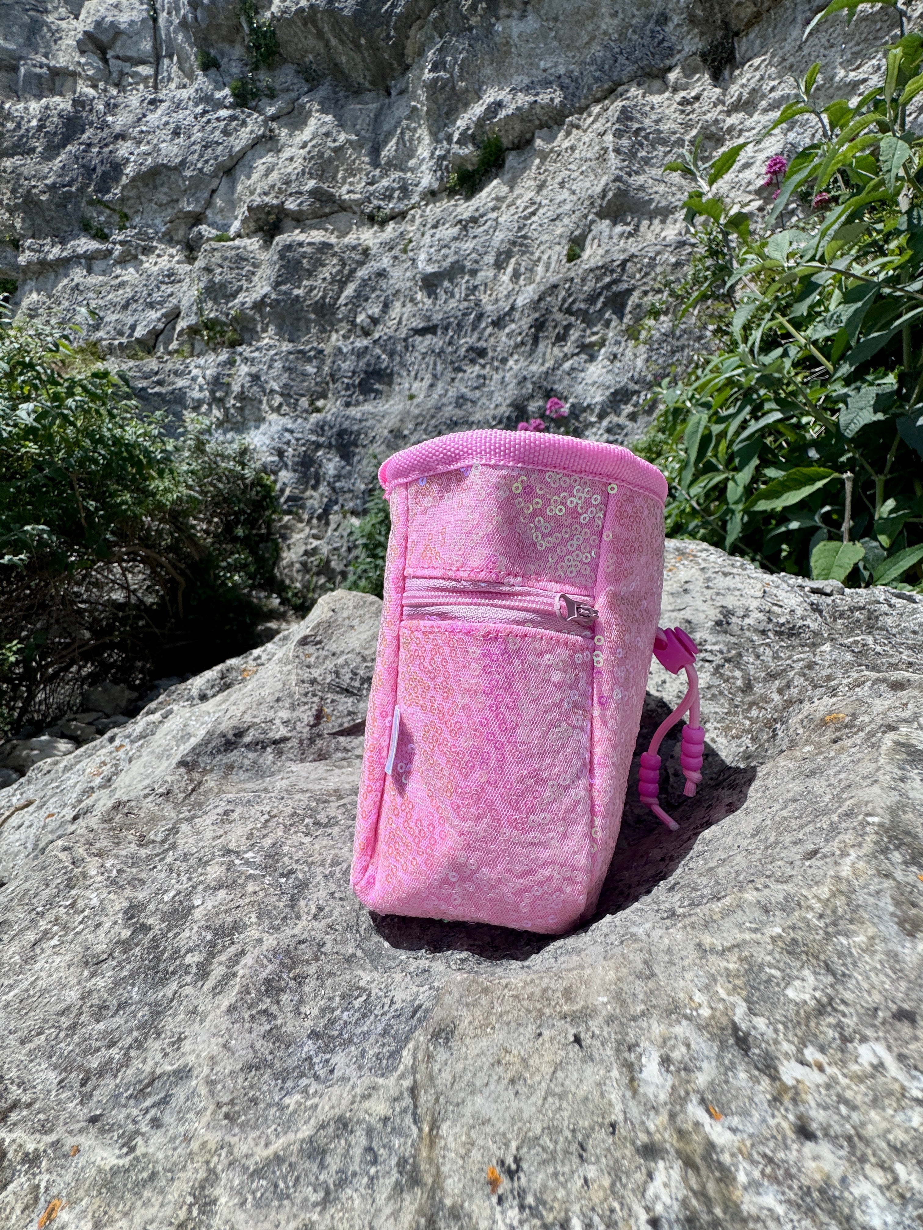 Sequin Chalk Bag in Cherry Blossom