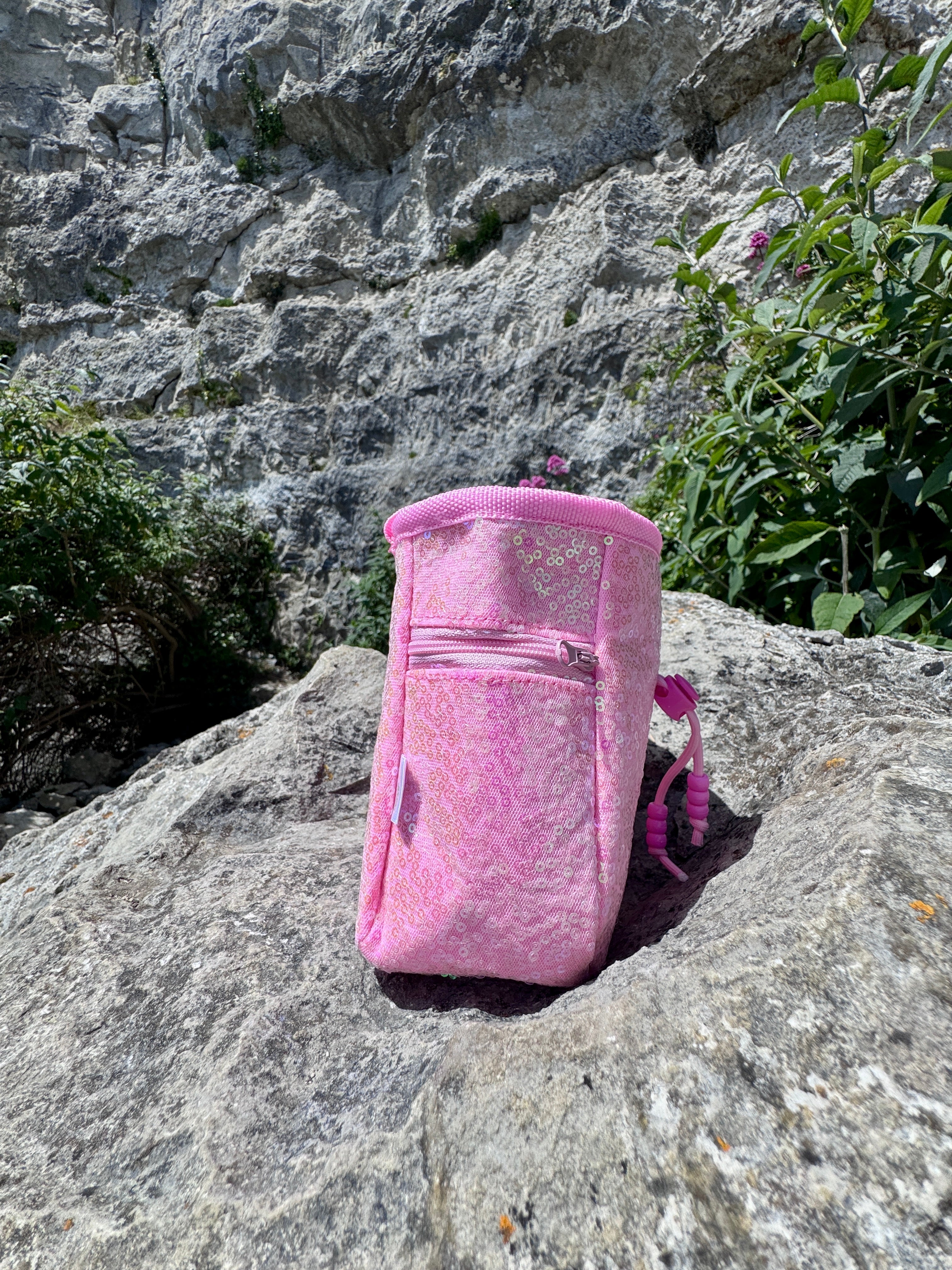 Sequin Chalk Bag in Cherry Blossom
