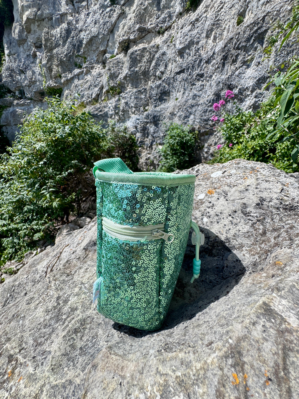 Sequin Chalk Bag in Eucalyptus
