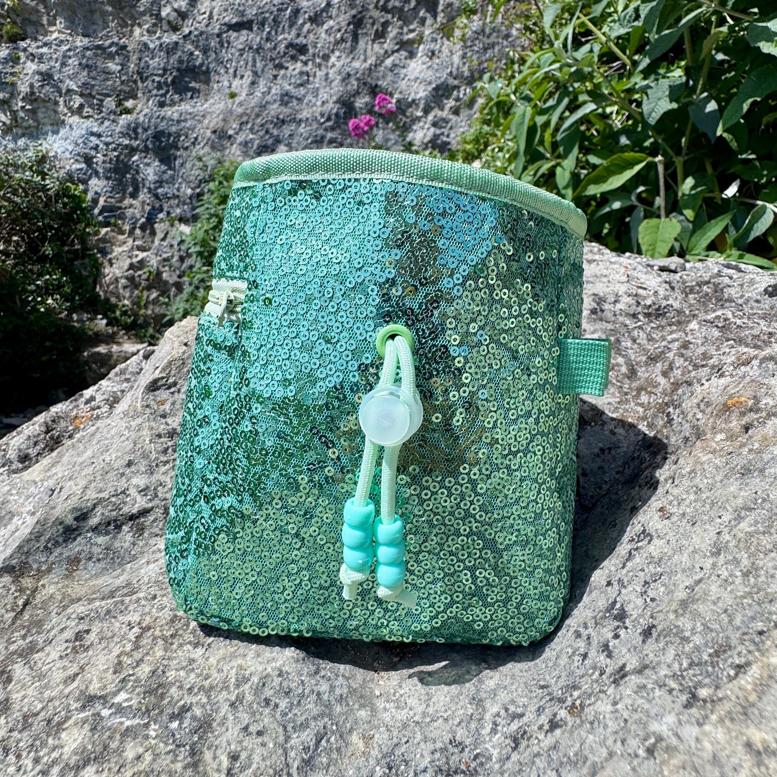Sequin Chalk Bag in Eucalyptus